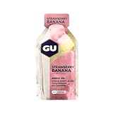 GU Energy Gel, Strawberry Banana (Erdbeer Banane), Box mit 24 x 32 g