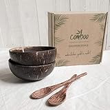 comboo® Coconut Bowl - Original Coconut Bowl - Buddha Bowl - Polished - 100% Natural (Set1, 4)