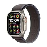 Apple Watch Ultra 2 (GPS + Cellular, 49 mm) Smartwatch mit robustem Titangehäuse und Trail Loop Armband (M/L) in Blau/Schwarz. Fitnesstracker, präzises GPS, extra lange Batterielaufzeit, CO₂ neutral