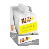 DEXTRO ENERGY LIQUID GEL LEMON + CAFFEINE - 6x60ml (6er Pack) - Energy Gel aus schnell verfügbaren Kohlenhydraten, Traubenzucker Gel, Koffein Booster, Energy Riegel Alternative, für Ausdauersport