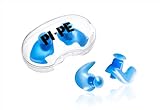 PI-PE wasserdichte Ohrstöpsel für Erwachsene aus Silikon - Komfortable Ohrenstöpsel zum Schwimmen, Tauchen und Schnorcheln - Ohrschutz gegen Wasser mit Aufbewahrungsbox in blau