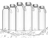 LA VIDA AQUA Glasflaschen 500ml 6er Set - Trinkflasche Aus Glas Auch Für Kinder BPA-frei Spülmaschinenfest Auslaufsicher - Water Bottle Wasserflasche für Smoothie Flasche & Sport Trinkflaschen