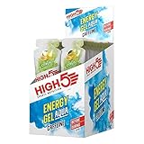 HIGH5 Energy Gel Aqua Koffein 20x66g Stk. Pack Zitrone (IsoGel+Koffein), Fruchtiges Energie Gel, ohne Wasser trinkbar