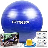 Gymnastikball, Arteesol 65cm / 75cm Fitness Yoga Ball Anti-Burst Stabilität Balance Ball mit Pumpe für Core Strength