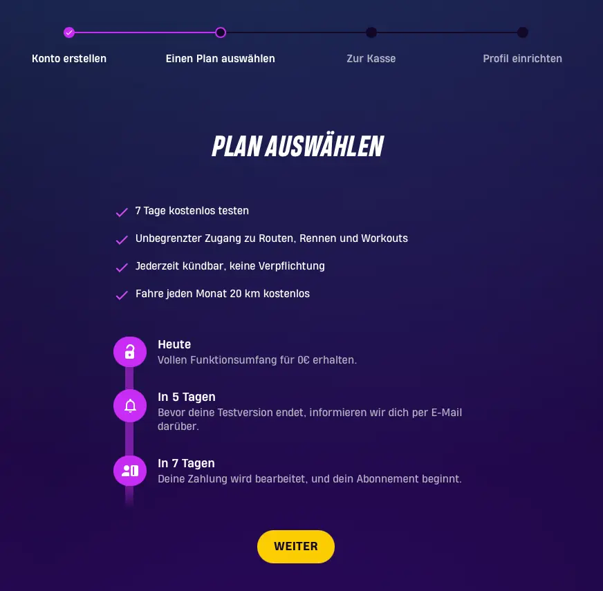 Rouvy Optionen